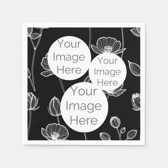 skapa egen papper fototextmall vallmo pappersservett (Framsidan)