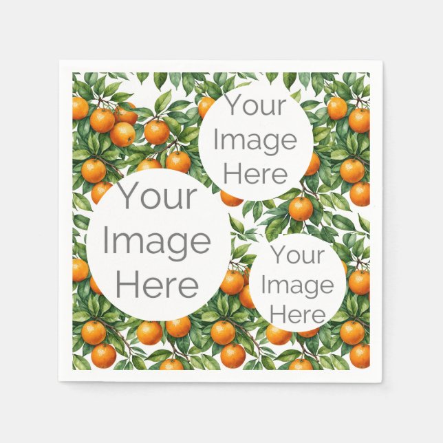 skapa egen pappersfoto textmall orange pappersservett (Framsidan)