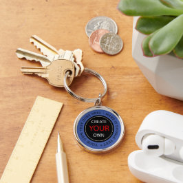 Skapa egen - Personlig, varumärke/Anpassningsbar Rund Silverfärgad Nyckelring