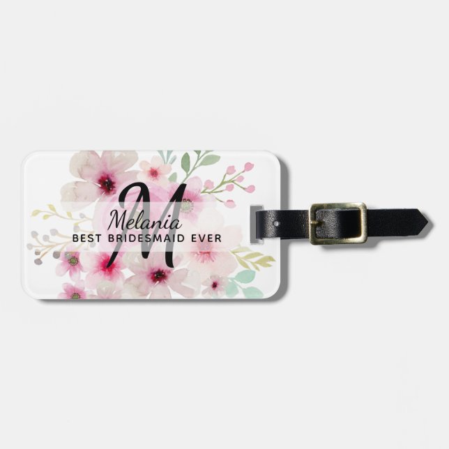 Skapa egen ROSA  BLOMMIGT BOHO BridalParty Gift Bagagebricka (Horisontell Framsida)