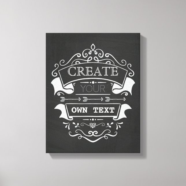 Skapa egen text, ritytans utsvävande design canvastryck (Framsida)