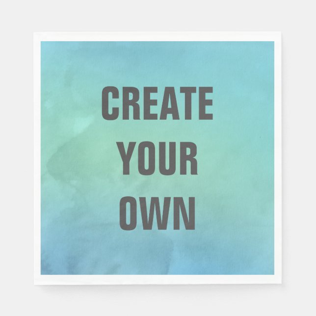 Skapa egen turkos vattenfärgsfärg pappersservett (Framsidan)