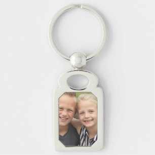Skapa eget foto rektangulärt silverfärgad nyckelring