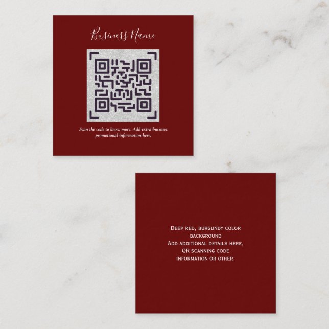 Skapa eget QR-Affärskort - Mängder av Färg Tilläggskort (Fram/baksida)