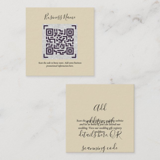 Skapa eget QR-Affärskort - Mängder av Färg Tilläggskort (Fram/baksida)