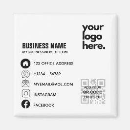 Skapa eget QR-kod Business Logotyp Social Media ID Magnet