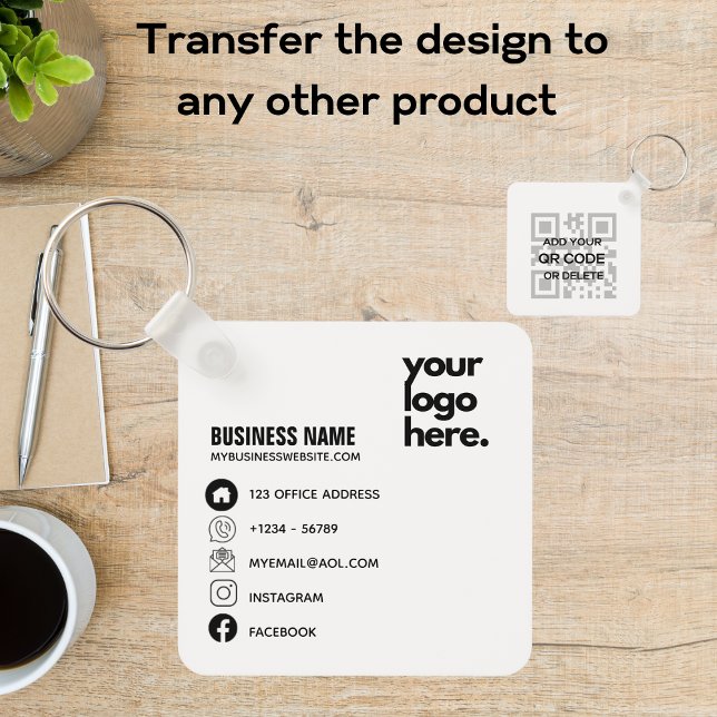 Skapa eget QR-kod Business Logotyp Social Media ID Nyckelring (Skapare uppladdad)