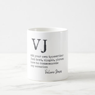 Skapa eget skrivmaskinsteckensnitt kaffemugg