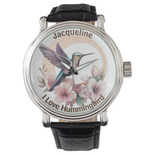 Skapa eget vattenfärgsnamn för Hummingbird Armbandsur