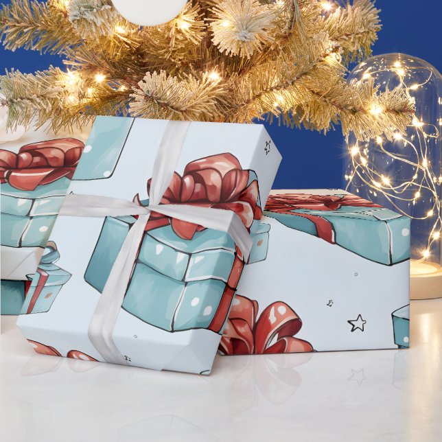 Skapa egna röda och blå lådor och segment presentpapper (Helgdagar)