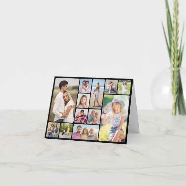 Skapa egna runda hörn 12 fotokollage anteckningskort (Framsida)