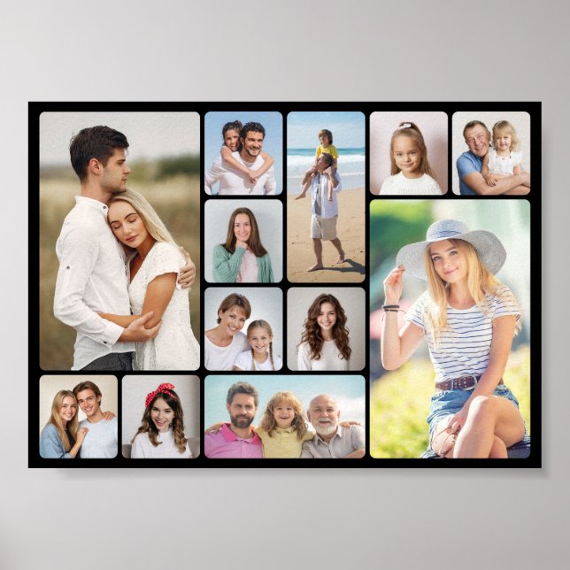 Skapa egna runda hörn 12 fotokollage poster (Framsidan)