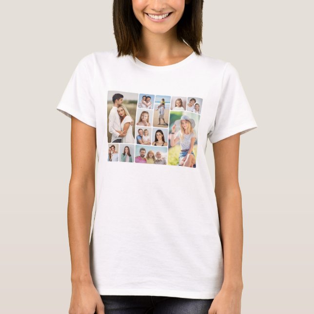 Skapa egna runda hörn 12 fotokollage t shirt (Framsida)