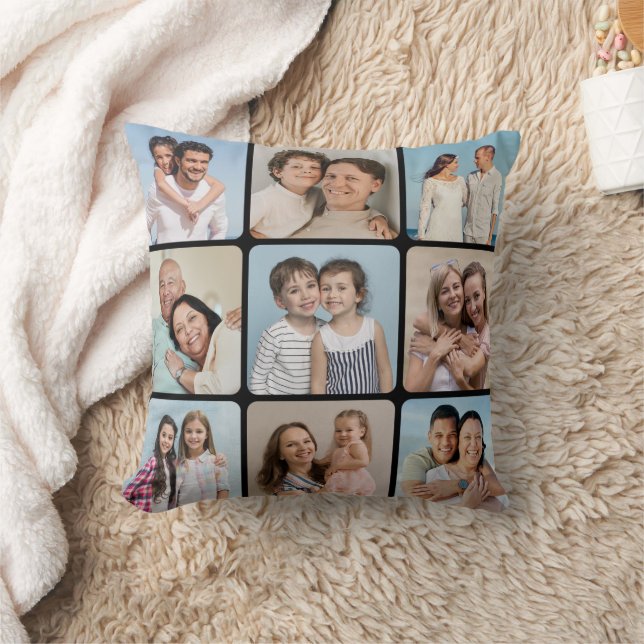 Skapa egna runda hörn 9 fotokollage kudde (Filt)