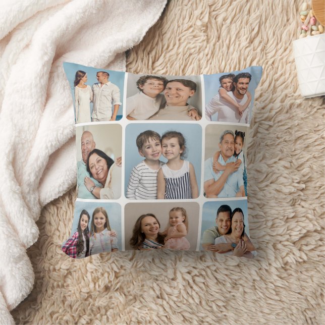 Skapa egna runda hörn 9 fotokollage kudde (Filt)