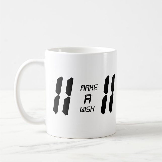 Skapa en 11:11 digital klockdesign kaffemugg (Vänster)