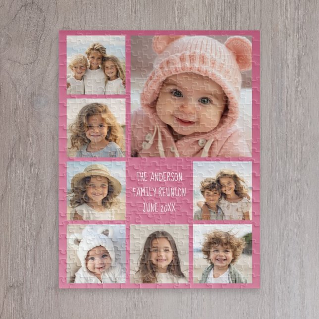 Skapa en anpassad 8-foto collage KAN VÄLJA FÄRG Pussel (8 Photo personalized puzzle)
