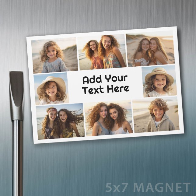 Skapa en anpassad 8-foto collage med text - Magnet (Custom Photo Magnet)