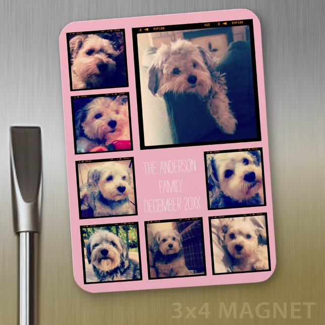 Skapa en anpassad fotokollage med 8 foton magnet (Personalized fridge magnet - add photos and custom text)