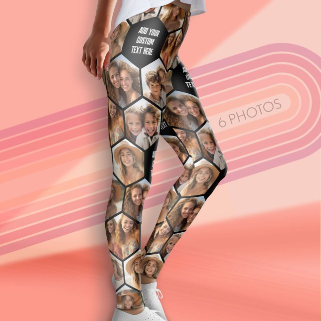 Skapa en Anpassningsbar 6 Photo Collage Honeycomb  Leggings (Custom Leggings with Photo Collage)