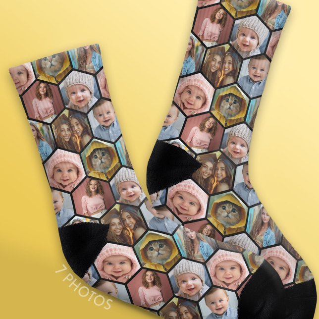 Skapa en Anpassningsbar Honeycomb Photo Collage -  Strumpor (Custom Photo Socks)