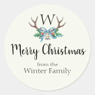 Skapa en Anpassningsbar Monogram Namn Gift-Märkre Runt Klistermärke