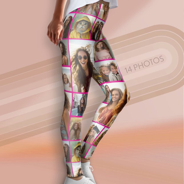 Skapa en Anpassningsbar Photo Collage - 14 foton - Leggings (Custom Photo Leggings - 14 Photo Collage)