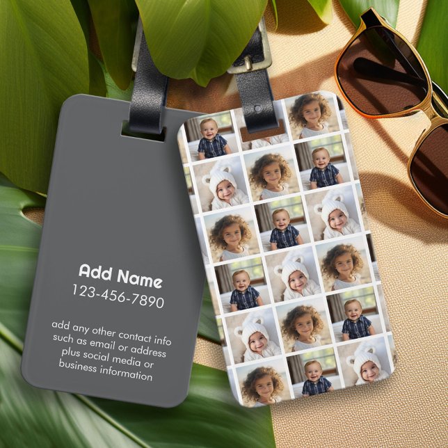 Skapa en Anpassningsbar Photo Collage med 3 foton Bagagebricka (Custom Photo Luggage Tag)