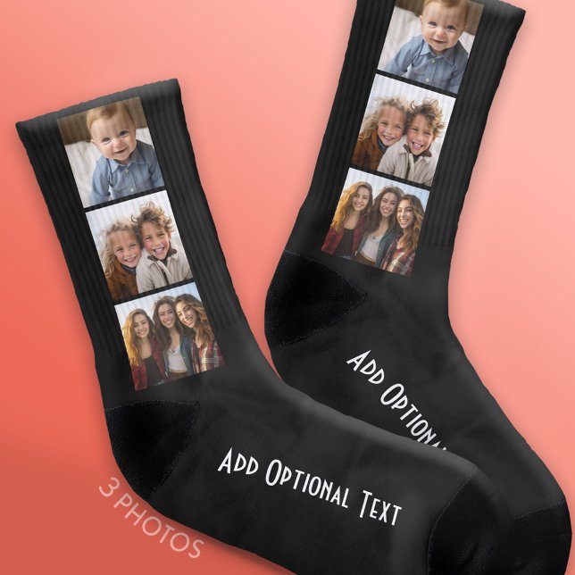 Skapa en Anpassningsbar Photo Collage med 3 foton Strumpor (Custom Photo Socks)