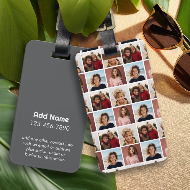 Skapa en Anpassningsbar Photo Collage med 4 foton Bagagebricka (Custom Photo Luggage Tag)