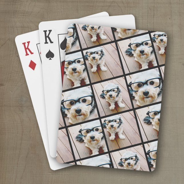 Skapa en Anpassningsbar Photo Collage med 4 foton Casinokort (Personalized playing cards with a fun area to add photos)
