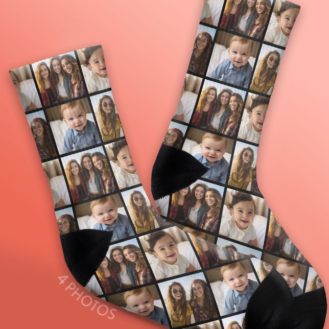 Skapa en Anpassningsbar Photo Collage med 4 foton Strumpor (Custom Socks with a Photo Collage)