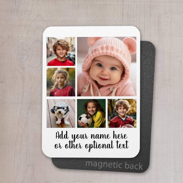 Skapa en Anpassningsbar Photo Collage med 6 foton Magnet (Personalized magnet with photo collage and text)