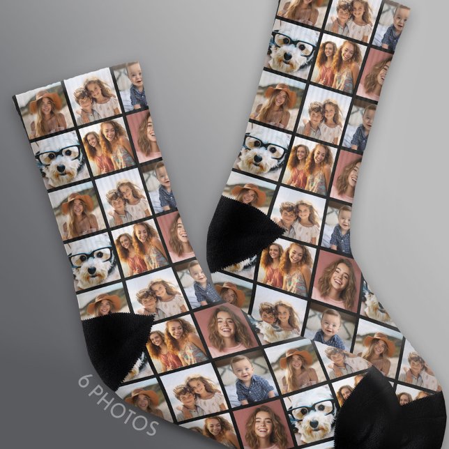 Skapa en Anpassningsbar Photo Collage med 6 foton  Strumpor (Custom Photo Socks)
