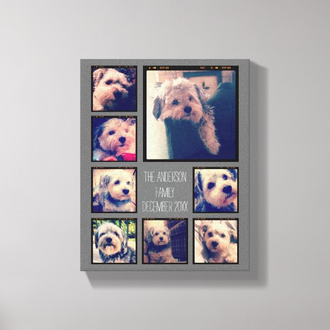 Skapa en Anpassningsbar Photo Collage med 8 foton Canvastryck (Framsida)