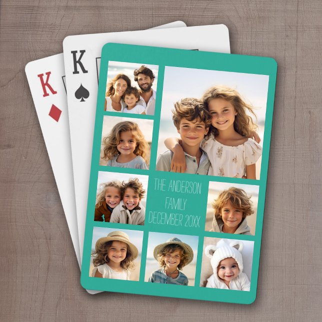 Skapa en Anpassningsbar Photo Collage med 8 foton Casinokort (Personalized Playing Cards with 8 Photos and a Place for your custom text)