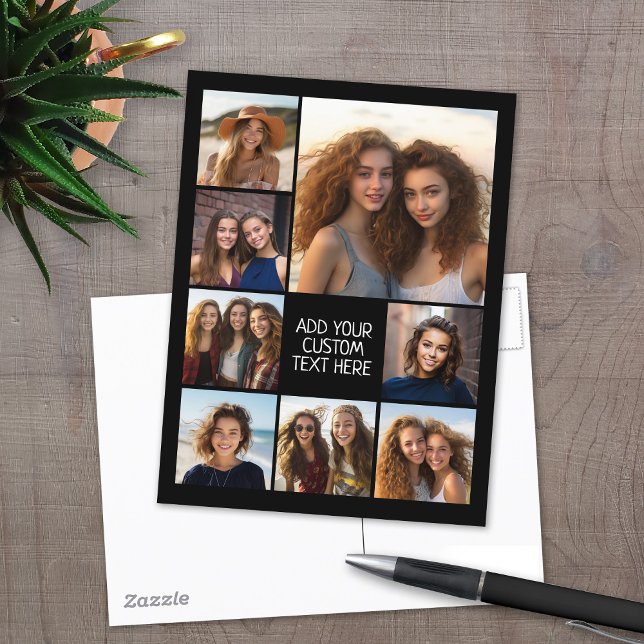 Skapa en Anpassningsbar Photo Collage med 8 foton Vykort (8 Photo personalized postcard)