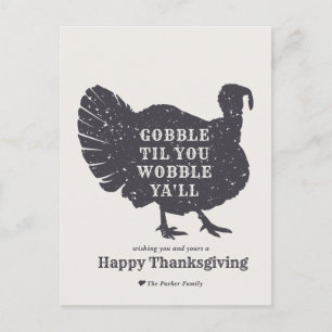 Skapa en Anpassningsbar Slogan TurkietThanksgiving Vykort