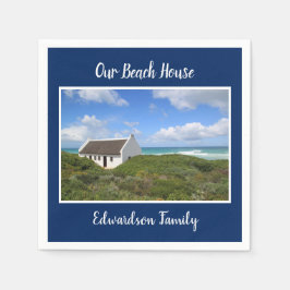 Skapa en egen foto-strandhusfamilj namn pappersservett