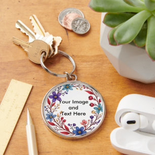 Skapa en egen nyckelkedja rund silverfärgad nyckelring