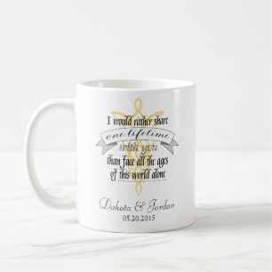 Skapa en "en livstid med dig"-offert med banderoll kaffemugg