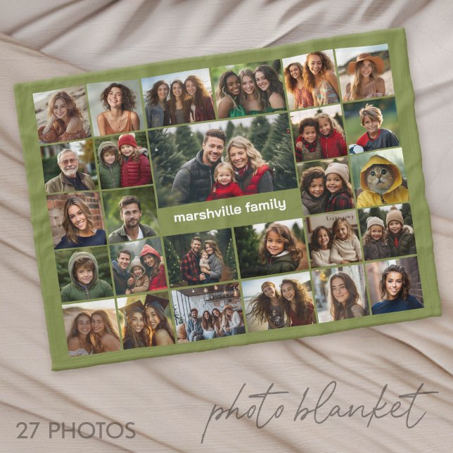 Skapa en funky fotokollage med 27 bilder fleecefilt (Photo Blanket - Customize with your favorite pictures)