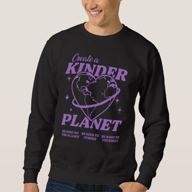 Skapa en Kinder Planet Aesthetic Trend 1 Lång Ärmad Tröja (Framsida)