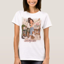 Skapa en Lyckligare Värld Konstnär T-Shirt
