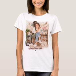 Skapa en Lyckligare Värld Konstnär T-Shirt