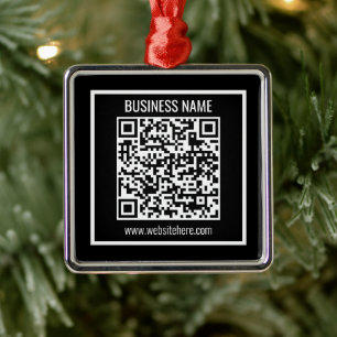 Skapa en modern QR-kod omedelbart Julgransprydnad Metall