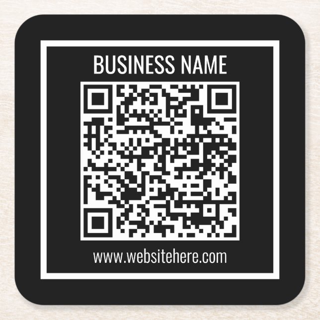 Skapa en modern QR-kod omedelbart Underlägg Papper Kvadrat (Framsidan)