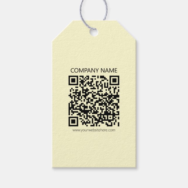 Skapa en QR-kod | Blekgul Presentetikett (Framsidan)