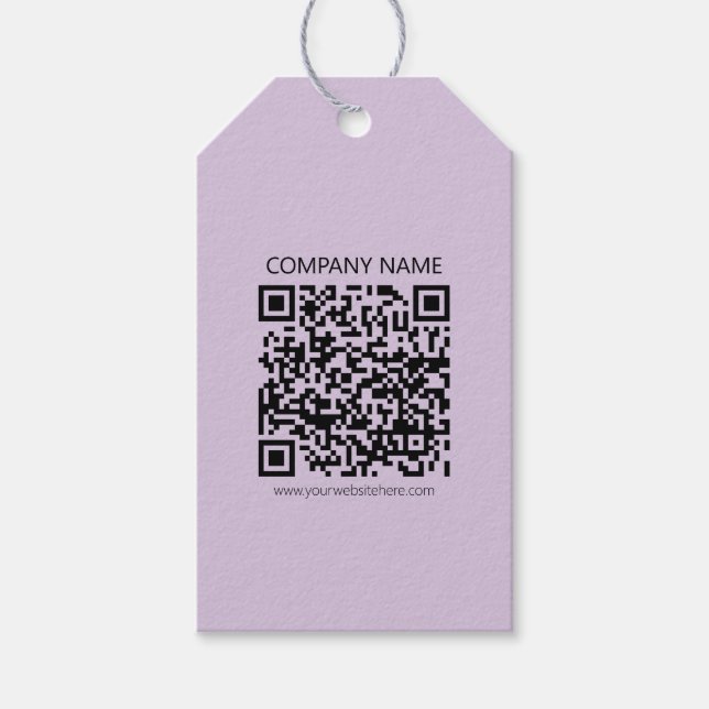 Skapa en QR-kod | Bleklavendel Violett Presentetikett (Framsidan)