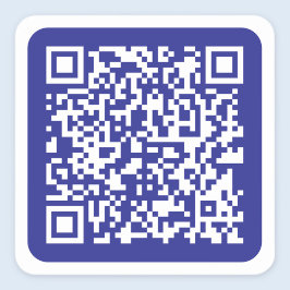 Skapa en skannbar QR-kod | Redigerbar mörkblå Fyrkantigt Klistermärke